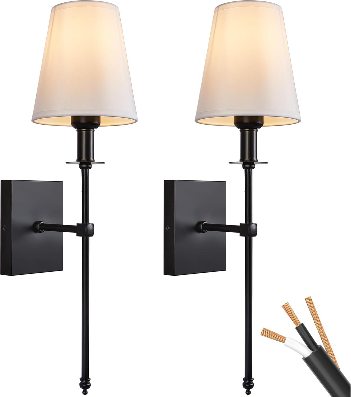 Battery Operated Black Wall Sconce Set Of 2,not Hardwired Fixture Wireless Wall Light ,dimmable Picture Sconces Cordless ,Easy To Install Battery Powered Lamp,for Bedroom, Lounge, Farmhouse Gallery