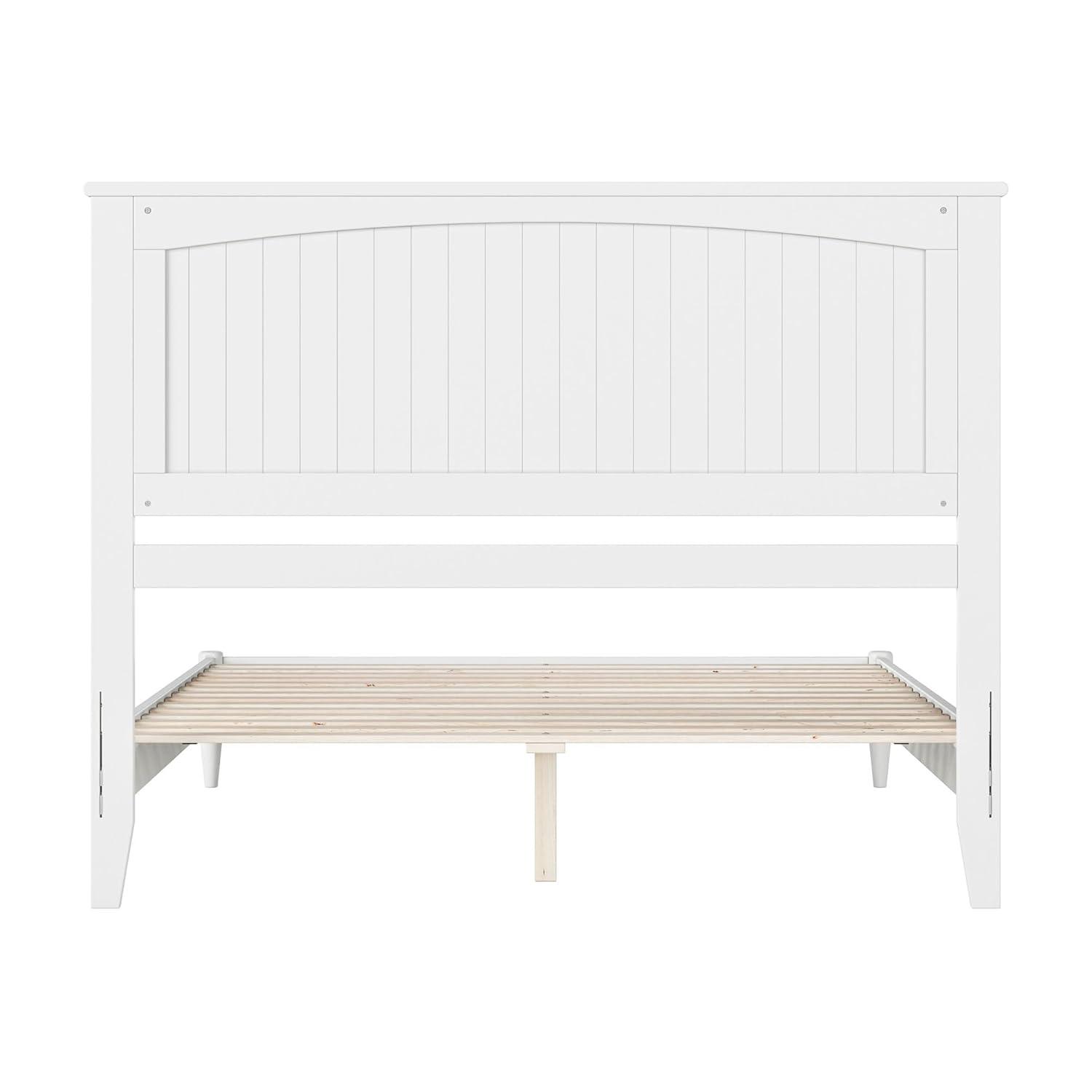 AFI Naples Queen Solid Wood Low Profile Platform Bed, White