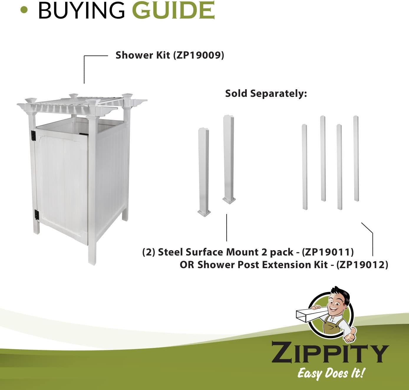 7.395 ft. x 3 ft. Vinyl Hampton Premium Outdoor Shower Enclosure Kit-(Unassembled 3-Box Unit)