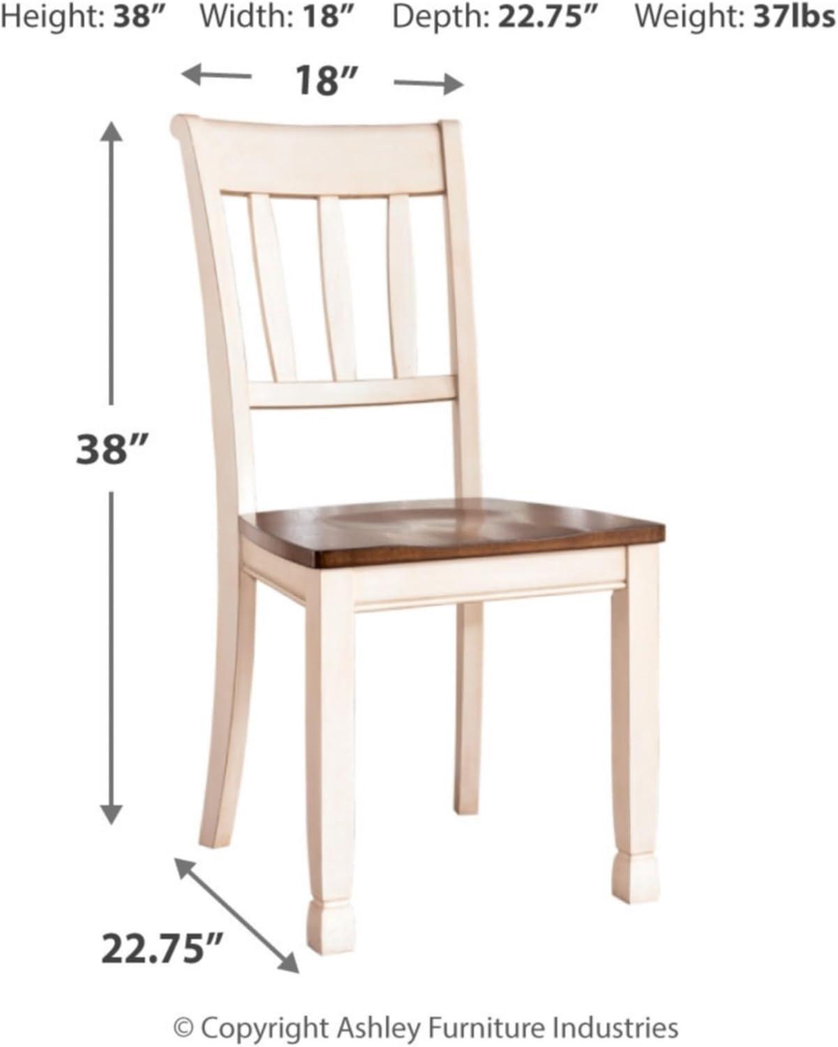 Cottage Charm Two-Tone Wooden Side Chair with Slat Back Design