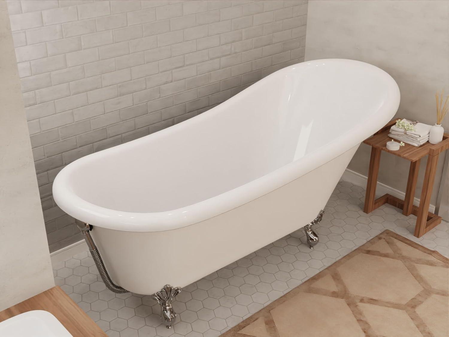 Diamante Series 67.32'' x 29.53'' Freestanding Soaking Acrylic Bathtub