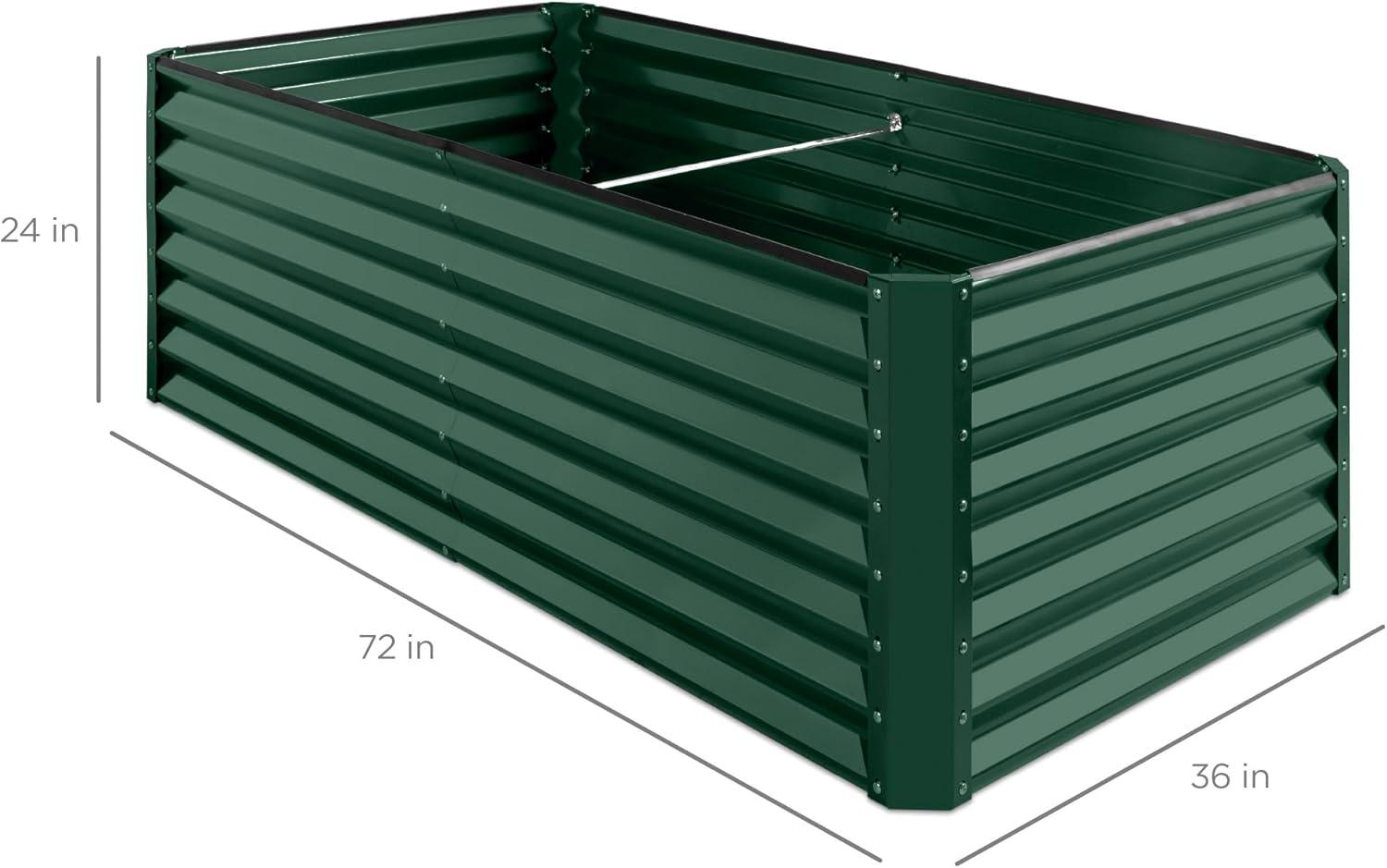 Dark Green 6x3x2ft Metal Raised Garden Bed Planter Box