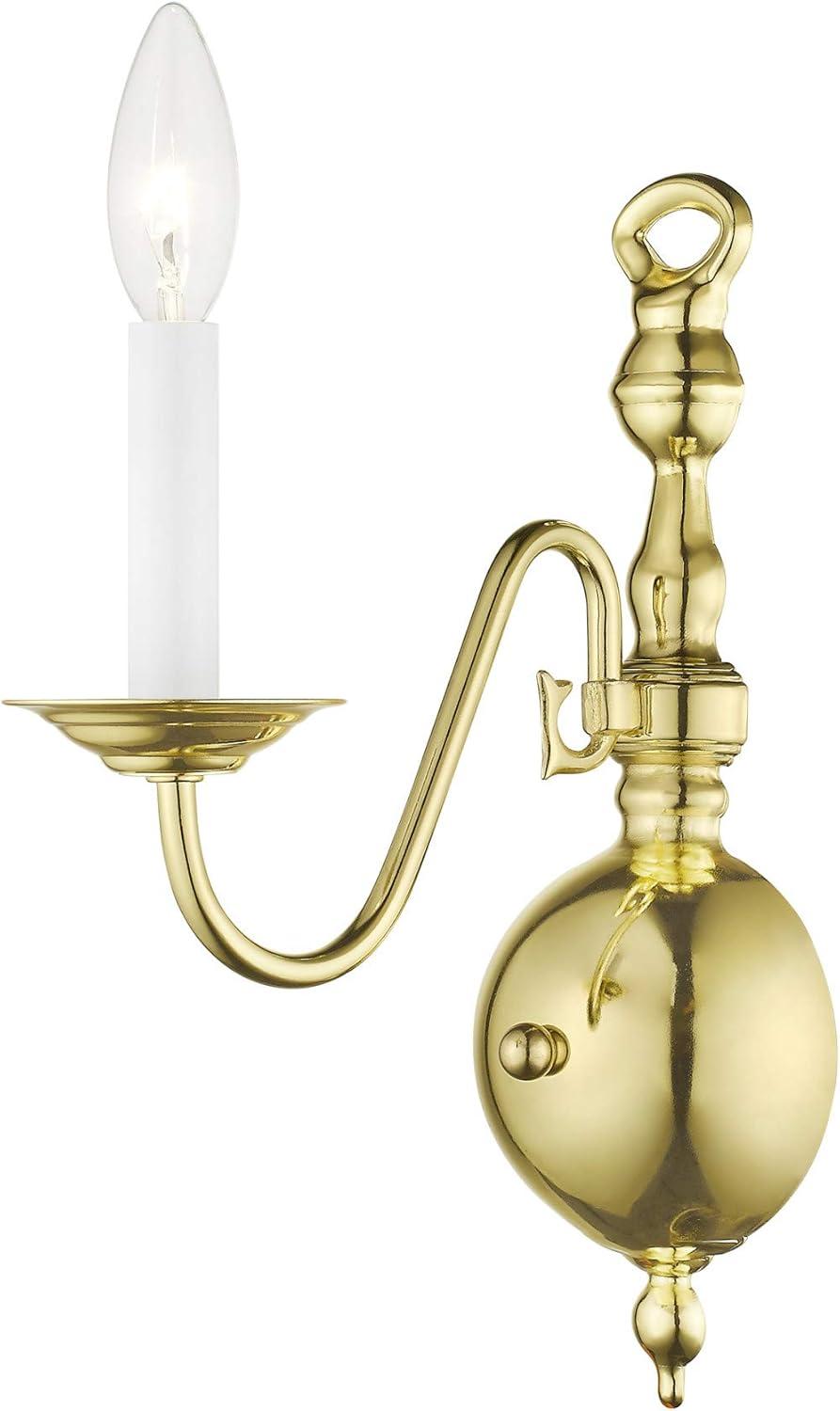 Colonial Brass 13'' Dimmable Direct Wired Wall Sconce