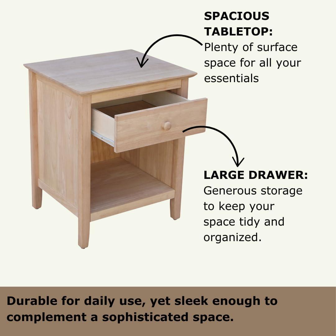 19.5" Nightstand Unfinished - International Concepts