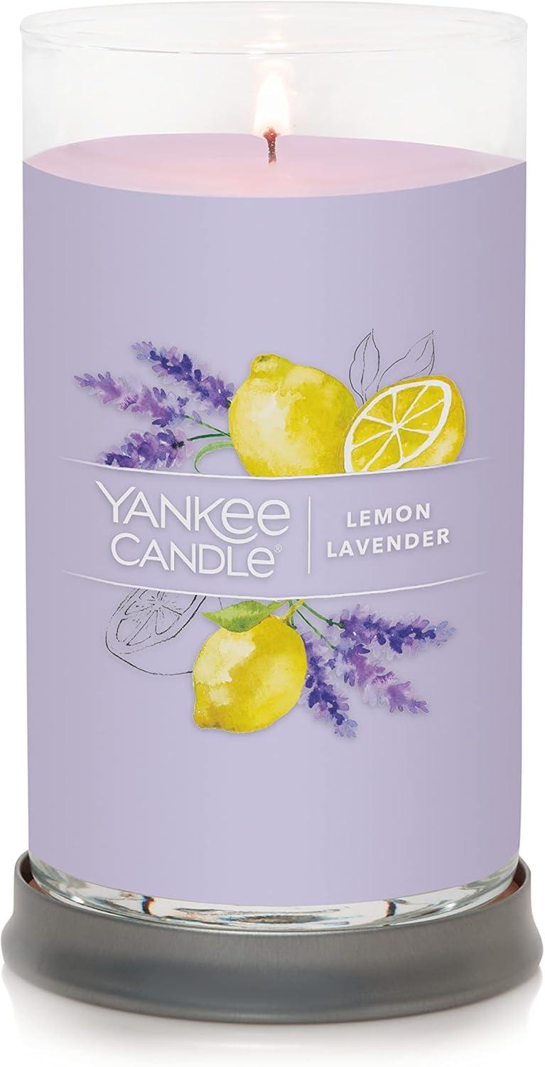 Yankee Candle Lemon Lavender Signature Medium Pillar Candle, 14.25oz