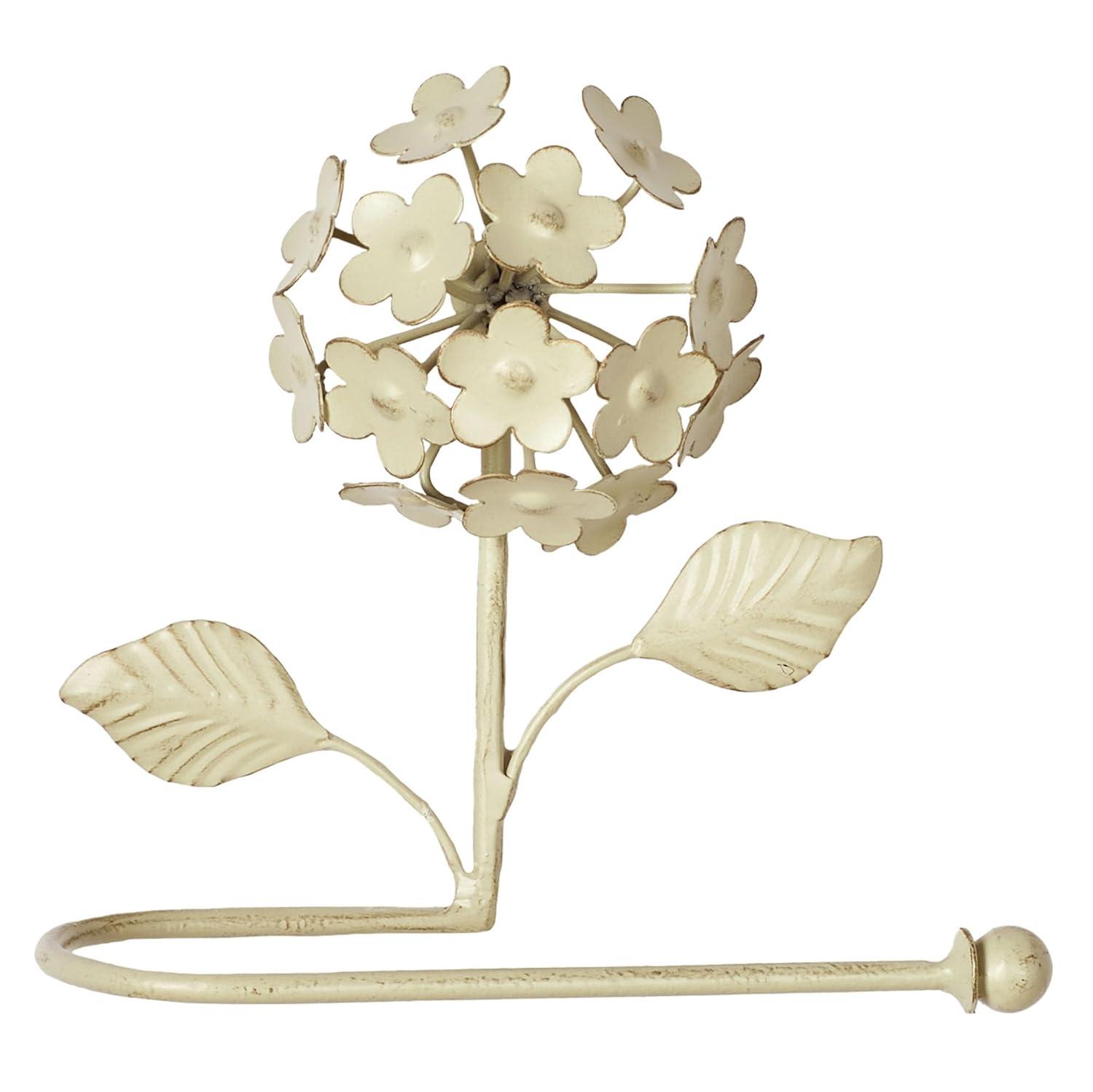 Creamy Gold Floral Metal Wall Mounted Toilet Paper Holder