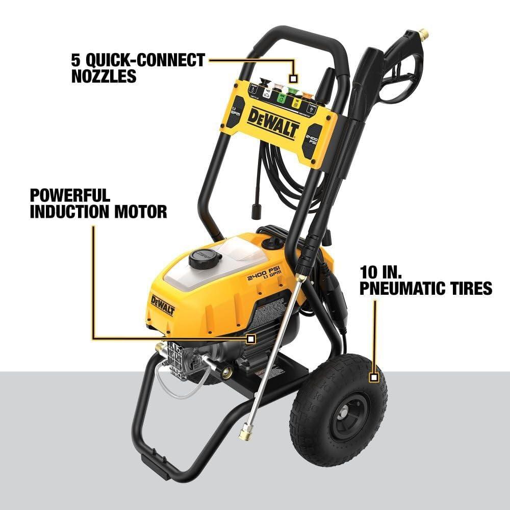 DEWALT AC Pressure Washer 2400 PSI at 120V Electric Cold, Quick Connect Tips