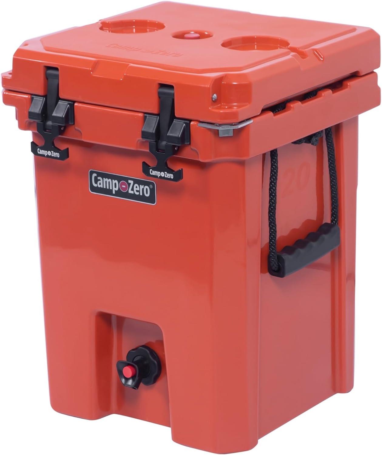 Camp-Zero CZD20L-BO 5.28 gal 20 ltr Rotomolded Premium Beverage Cooler, Bright Orange