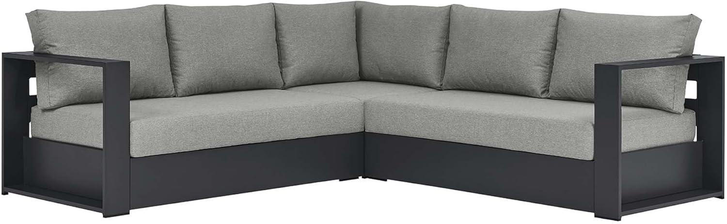 Tahoe Gray Aluminum Outdoor Sectional Sofa with Cushions