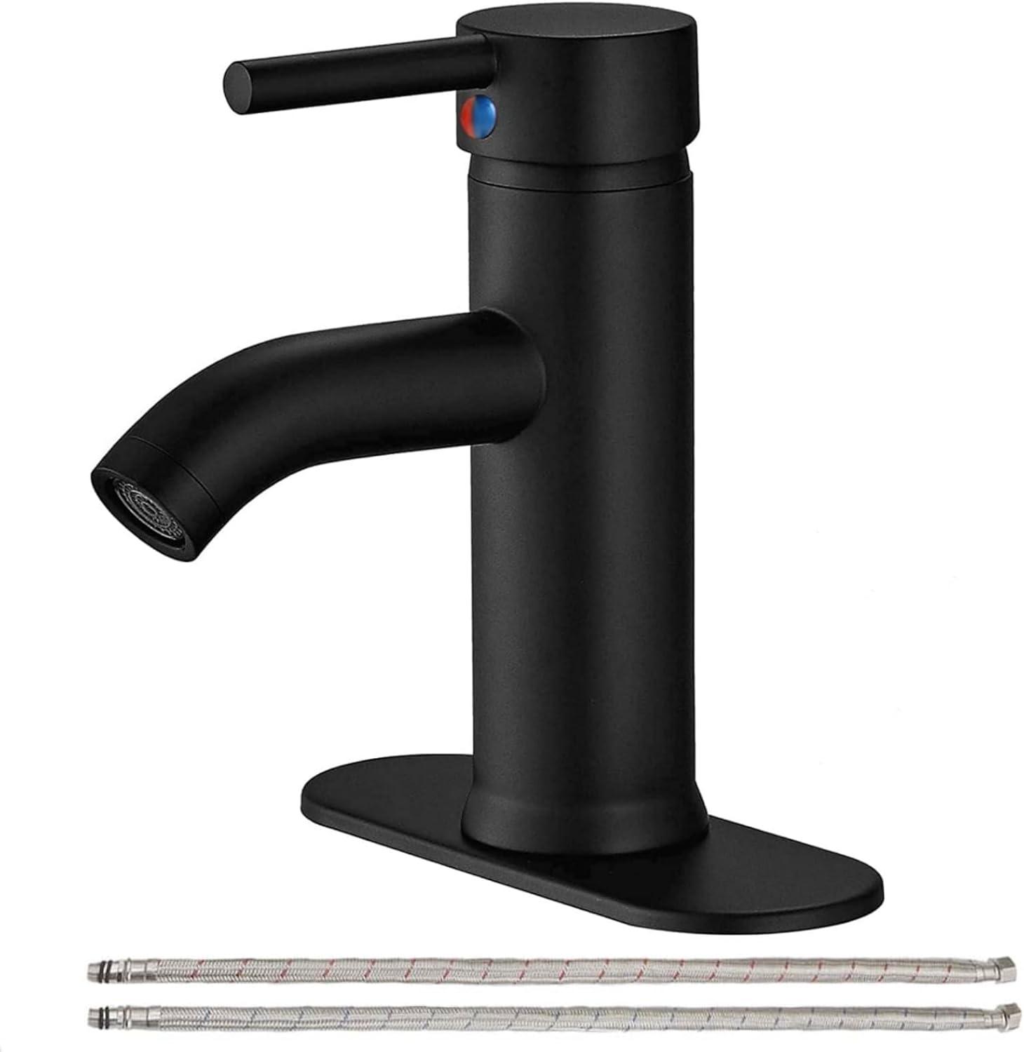 Single Hole Faucet Single-handle Bathroom Faucet with Drain Assembly
