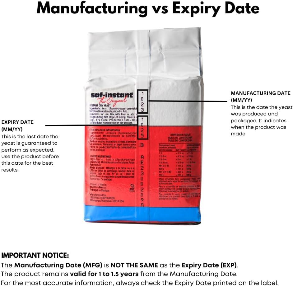 LeSaffre Saf Instant Yeasts & Leaveners, 16 Oz