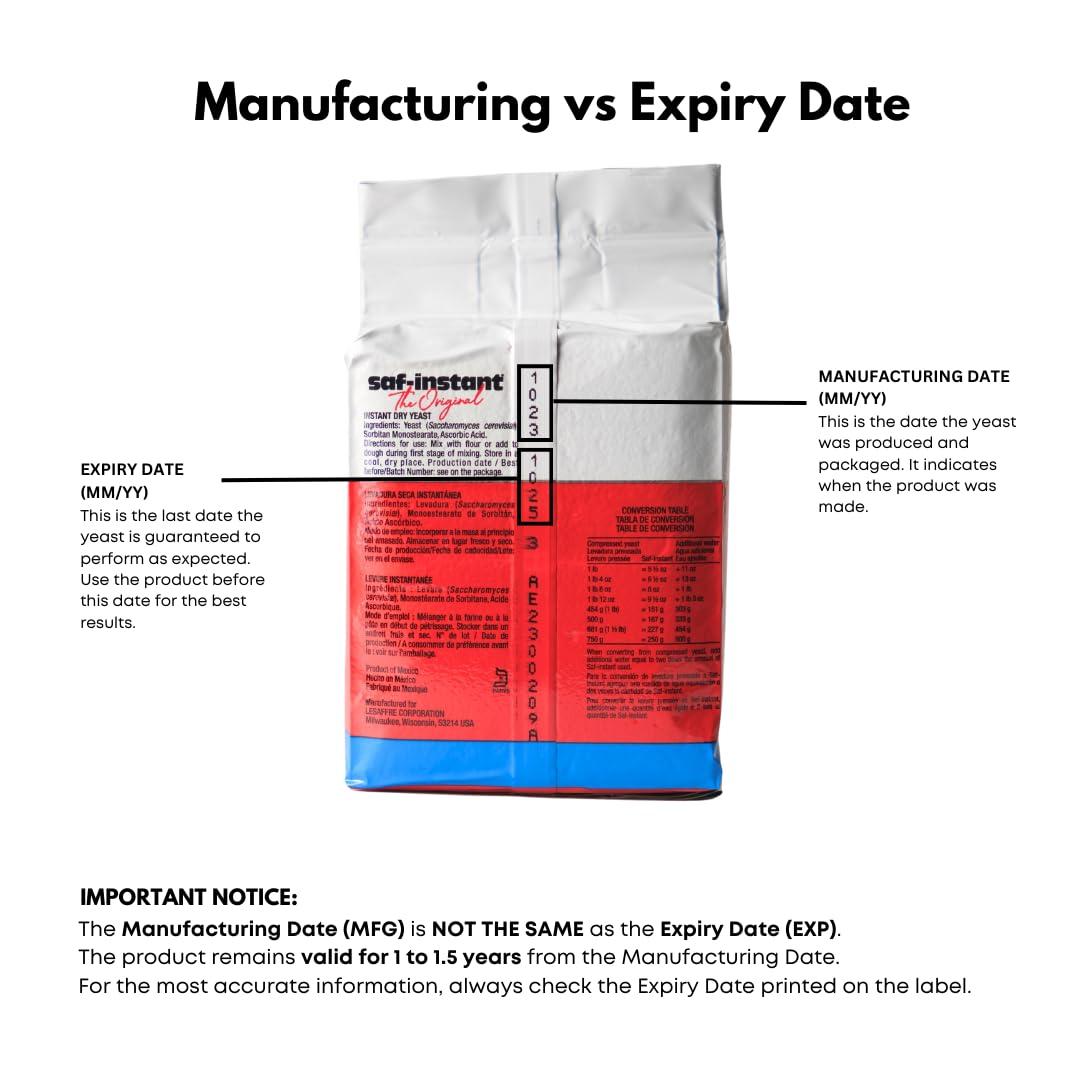 LeSaffre Saf Instant Yeasts & Leaveners, 16 Oz