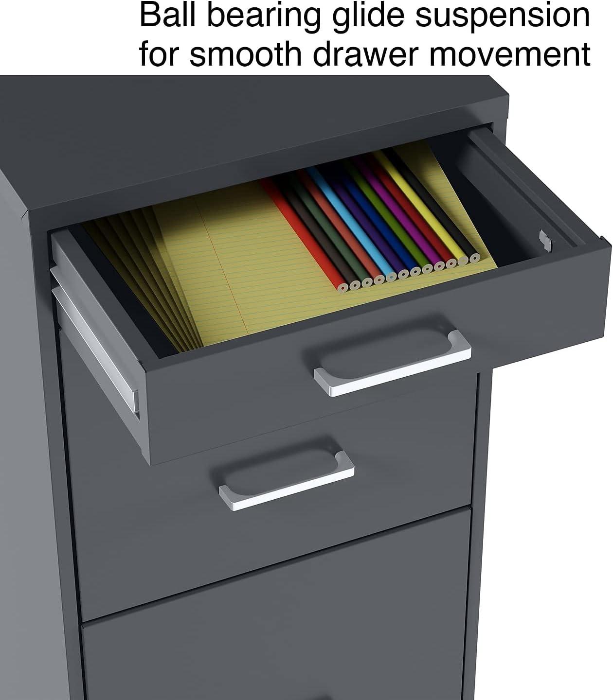 Staples 3-Drawer Vertical File Cabinet Locking Letter Charcoal 18"D (18606) ST52154-CC