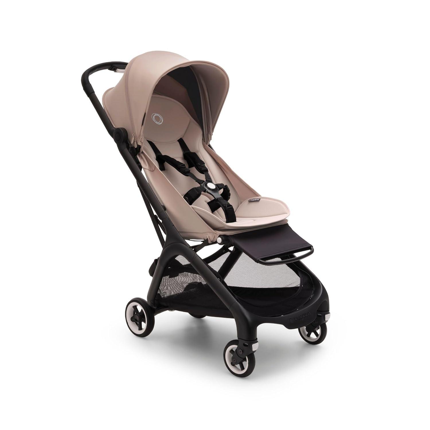 Desert Taupe Ultra-Compact Lightweight Stroller with Adjustable Canopy