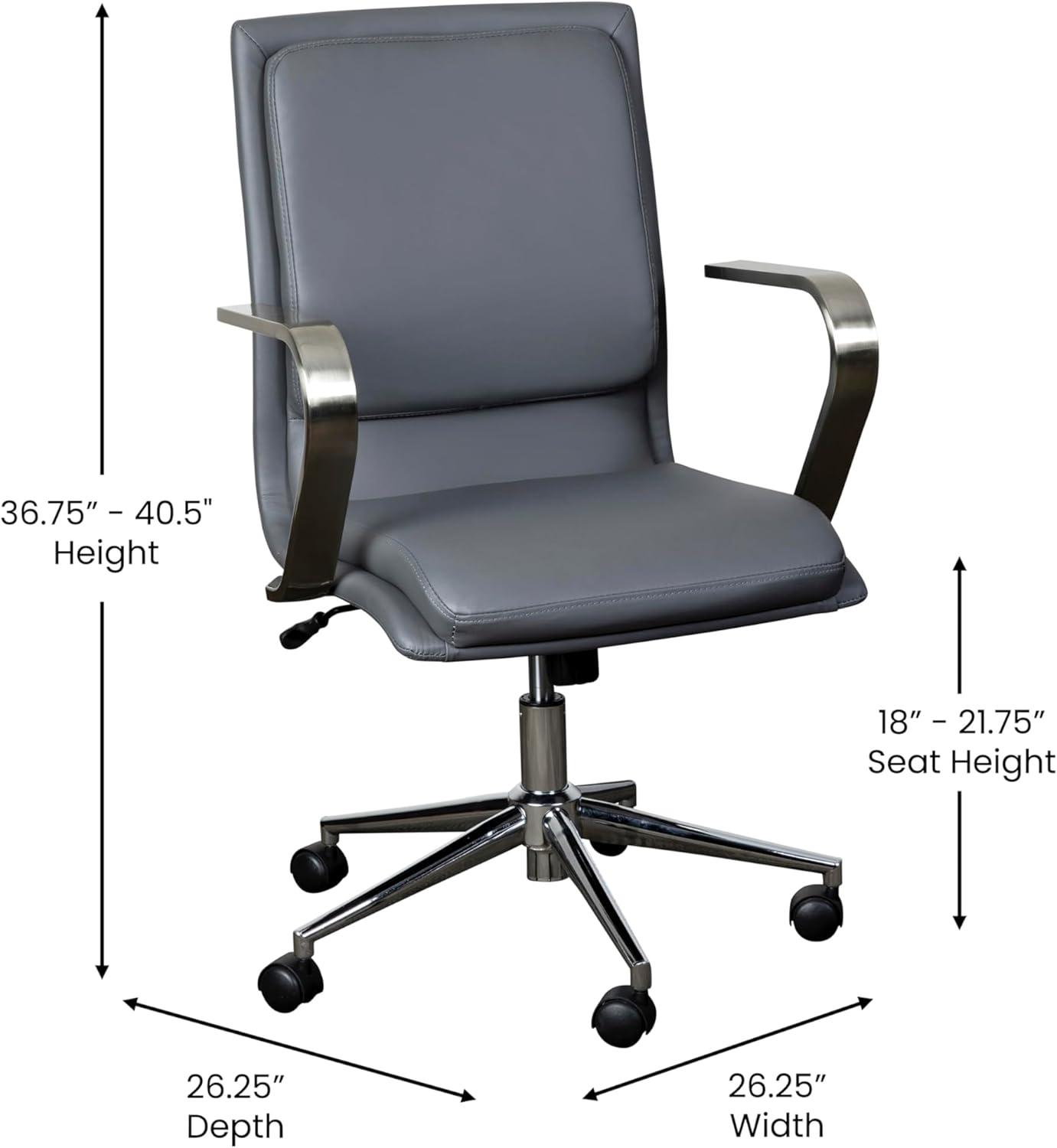 Flash Furniture Mid-Back Designer Upholstered Swivel Executive Office Chair with Armrests
