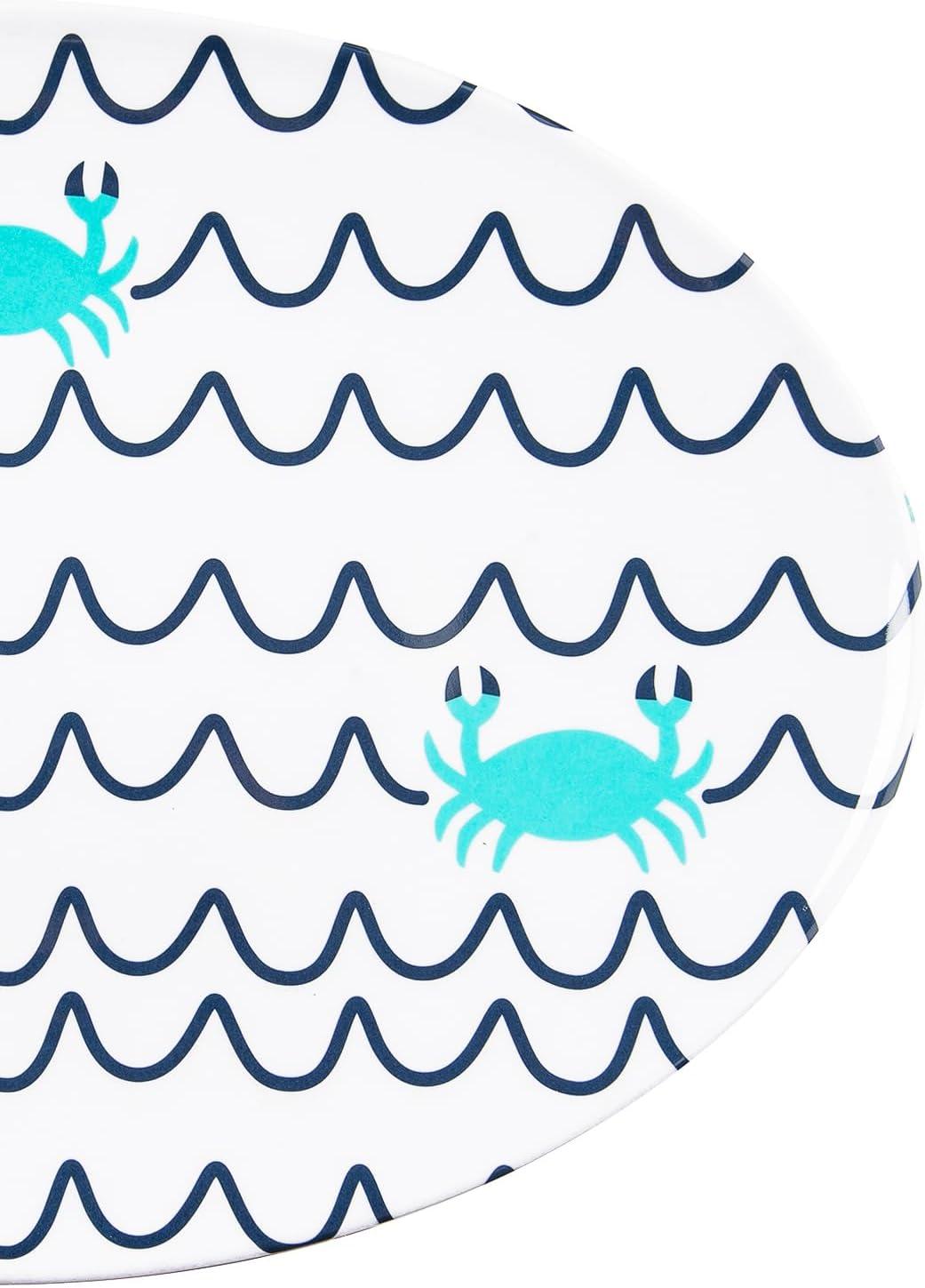 Beachcombers Crab Wave Melamine Platter