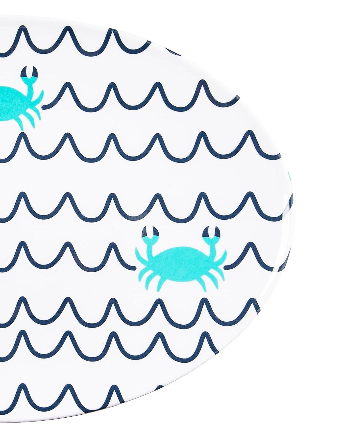 Beachcombers Crab Wave Melamine Platter