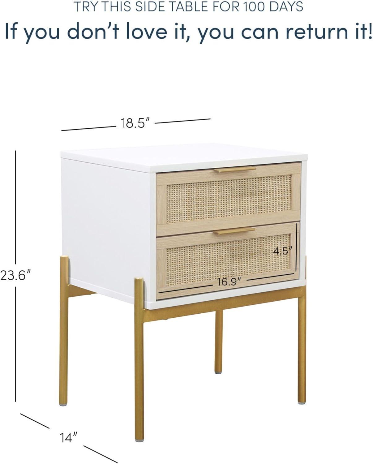 2-Piece End Table with Drawer Set
