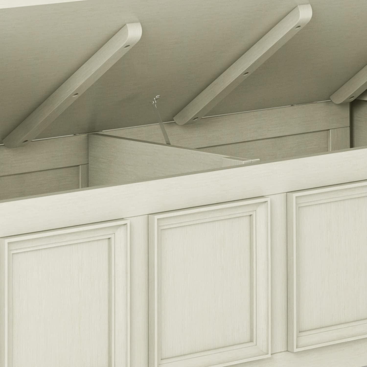 Simpli Home Amherst 48"W Solid Wood Entryway Storage Bench with Lift-Top Lid and Dual Compartments