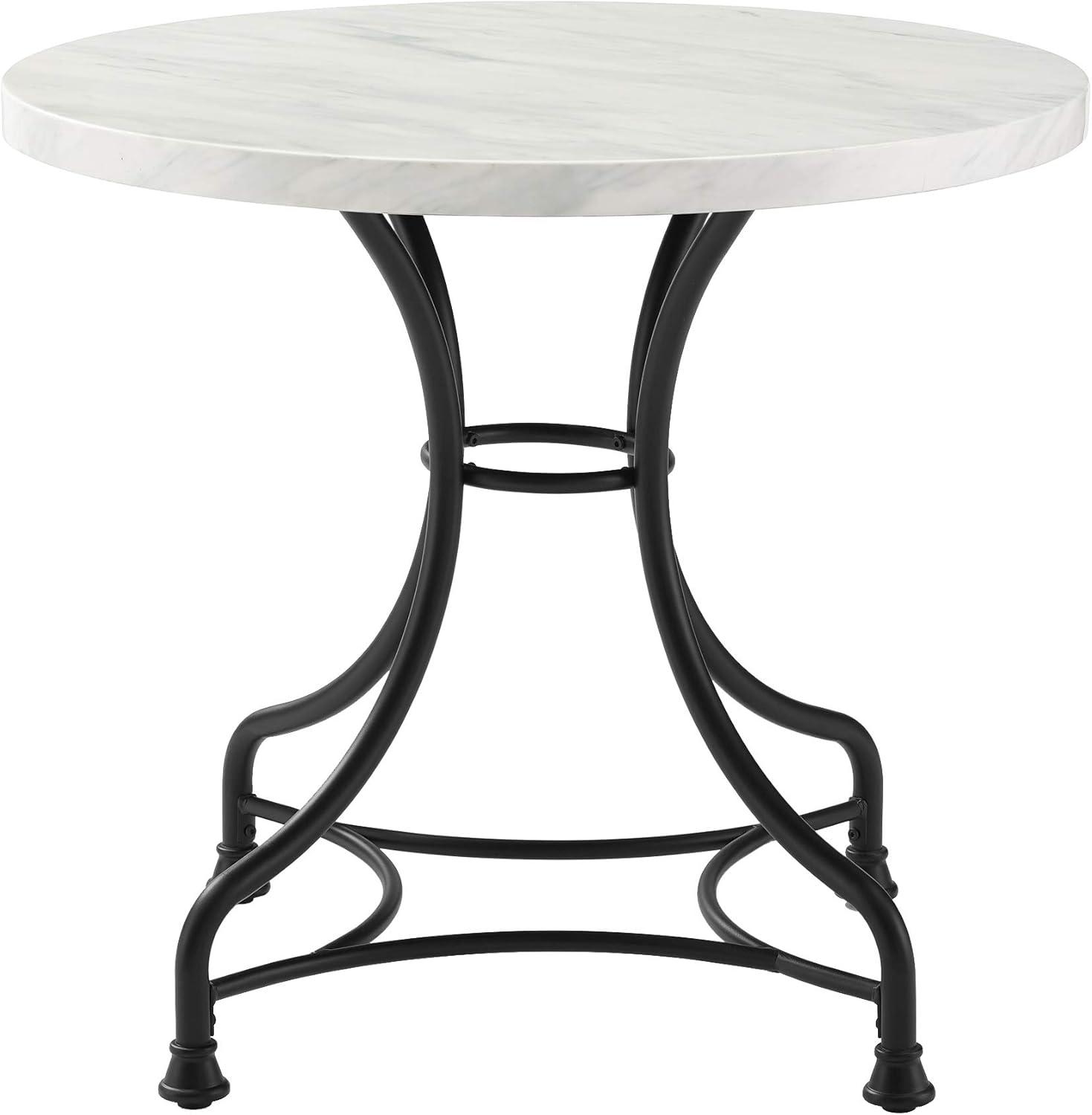 Madeleine Round Faux Marble and Steel Dining Table