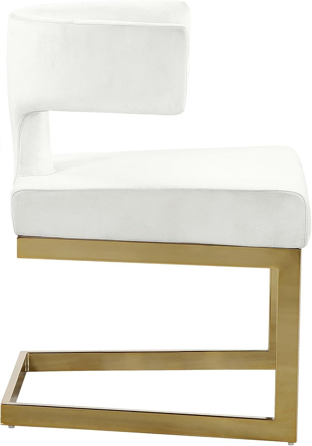 Meridian Furniture Alexandra Cream Velvet Dining Chair