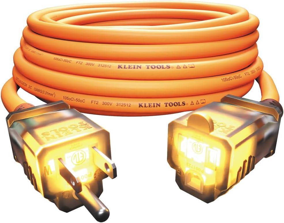 Klein Tools EXC2515 Glow End Extension Cord, 25-Foot