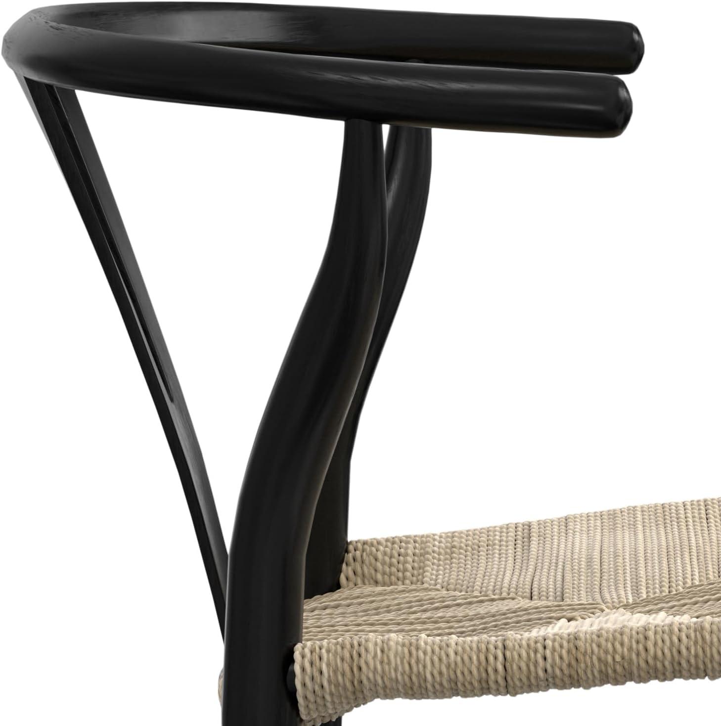 Simpli Home Chocolate Solid Wood Dining Chair with Y-Back Design in Mid-Century Modern Style (Set of 2) (Set of 2)