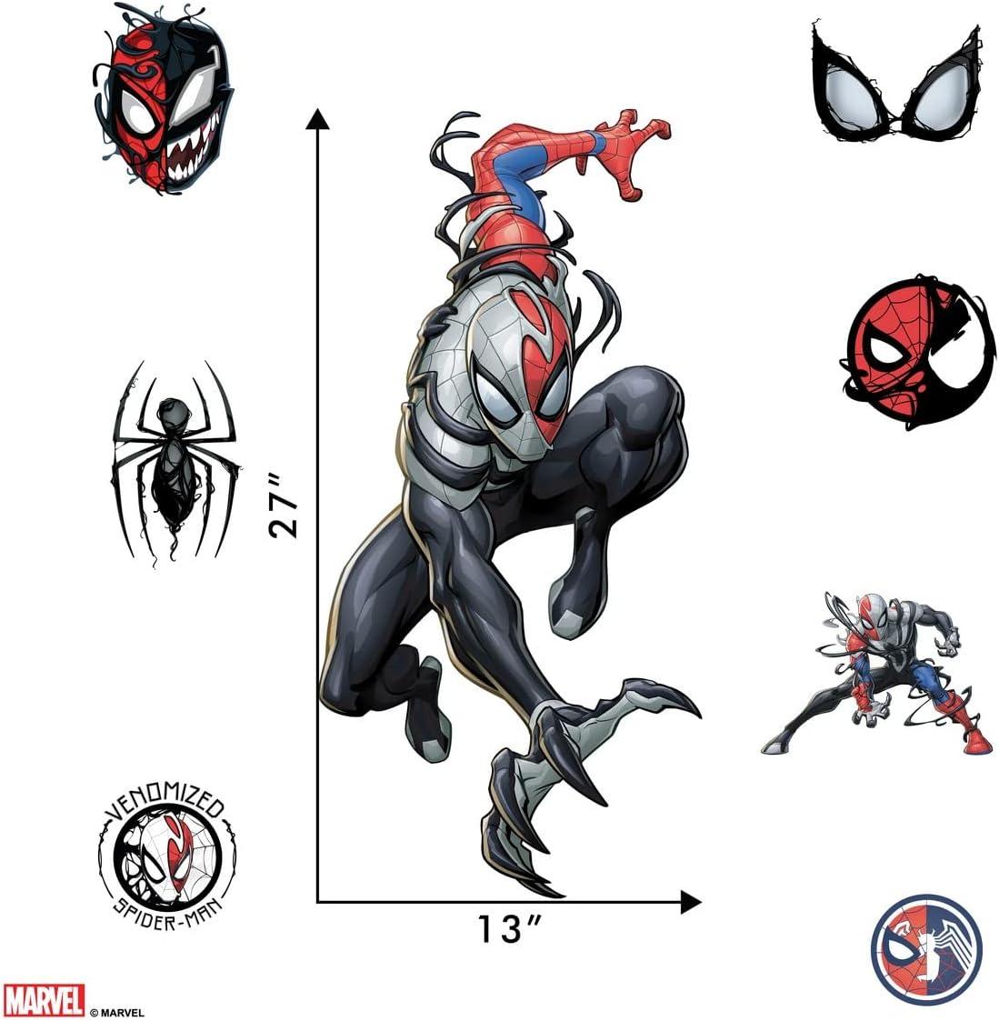 Wall Palz Marvel Venomized Spider-Man Wall Decals - Marvel Spider-Man Wall Decal - with 3D Augmented Reality Interaction - 27" Tall Venom Symbiote Spider-Man Stickers Marvel Room Decor