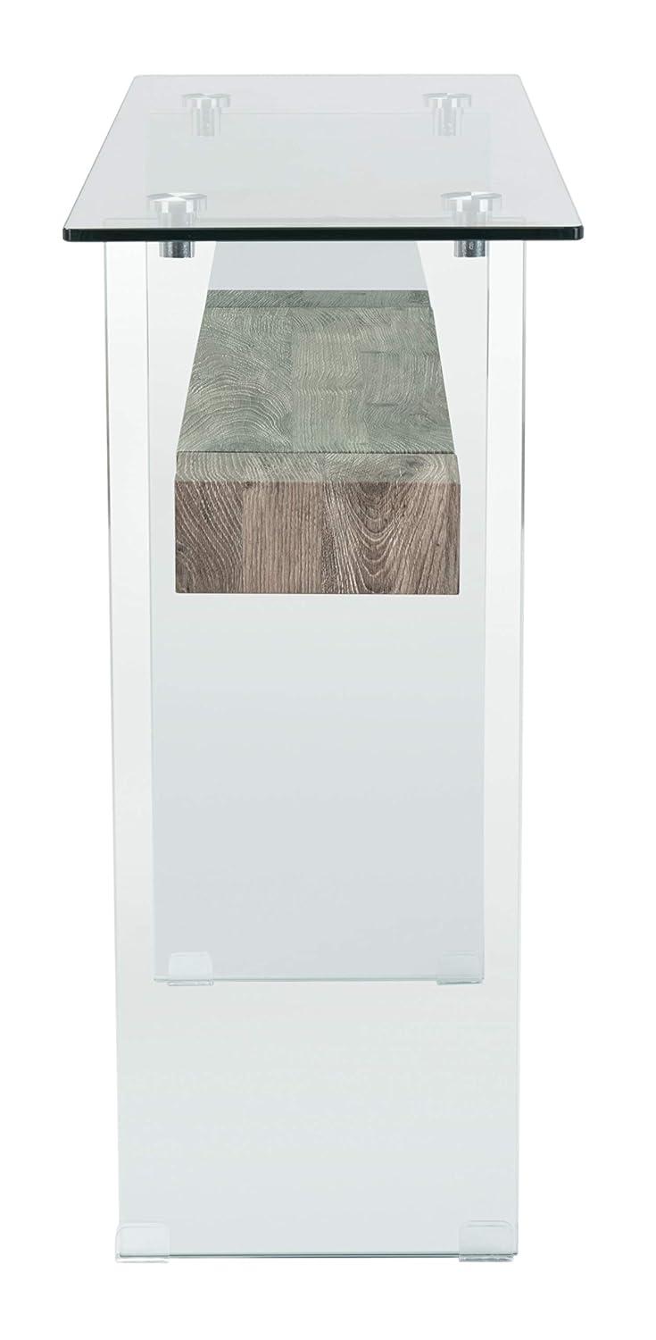 Kayley Console Table - Glass/Grey Oak - Safavieh