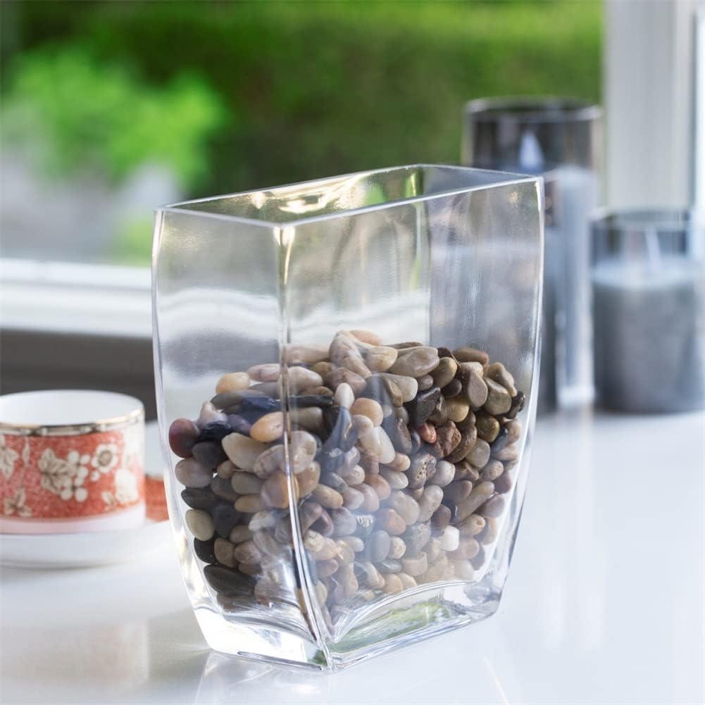 Clear Rectangular Glass Vase for Wedding Centerpieces