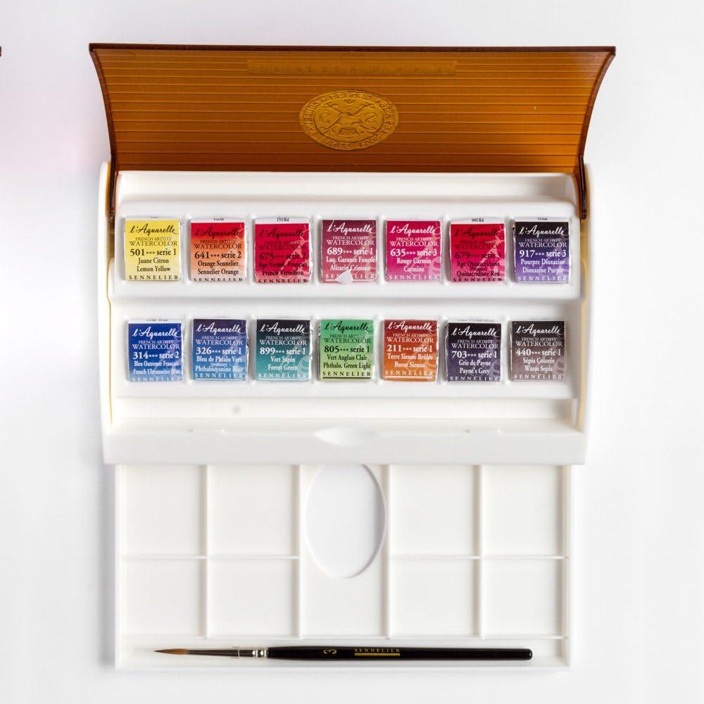 Sennelier Artists Watercolor  Travel Set of 14 Half Pans