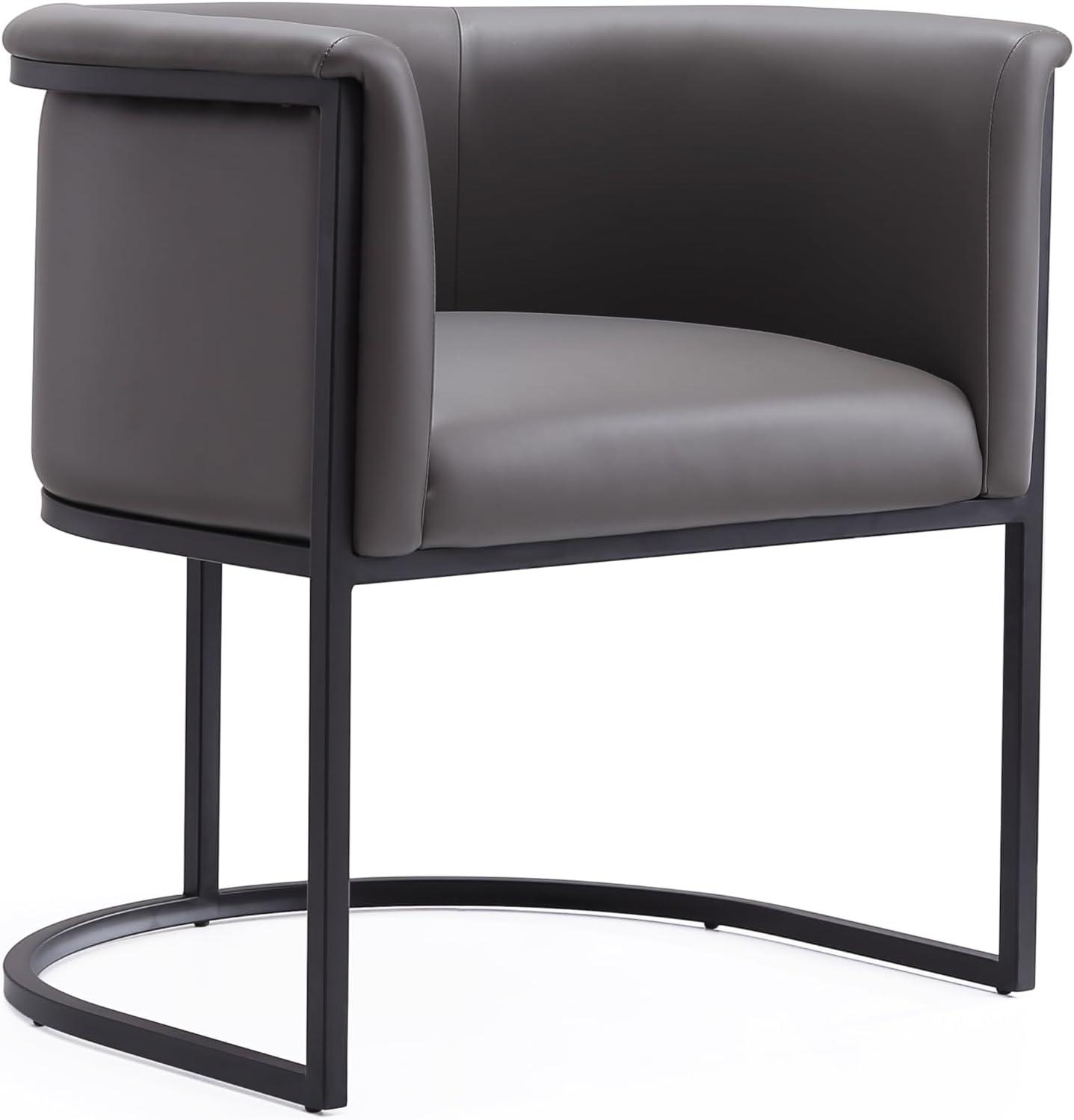 Manhattan Comfort Cosmopolitan Faux Leather Dining Chair Pebble: Upholstered, Metal Legs, No Assembly Required