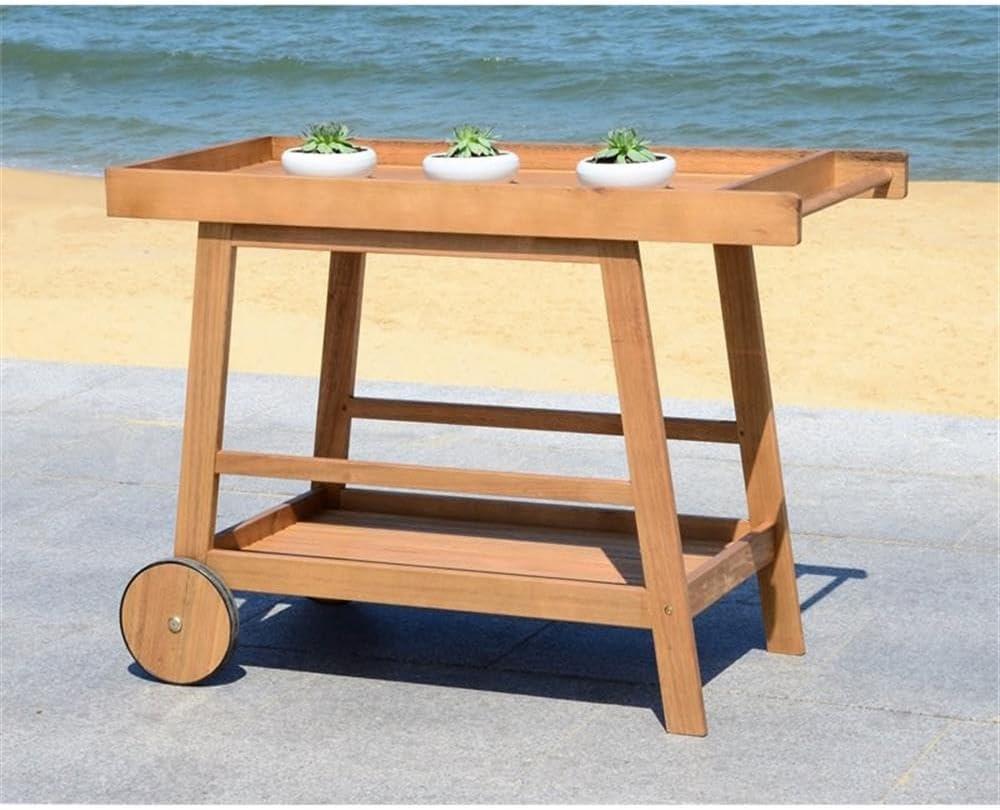 Renzo Indoor/Outdoor Serving Cart PAT7032 - Natural - Safavieh