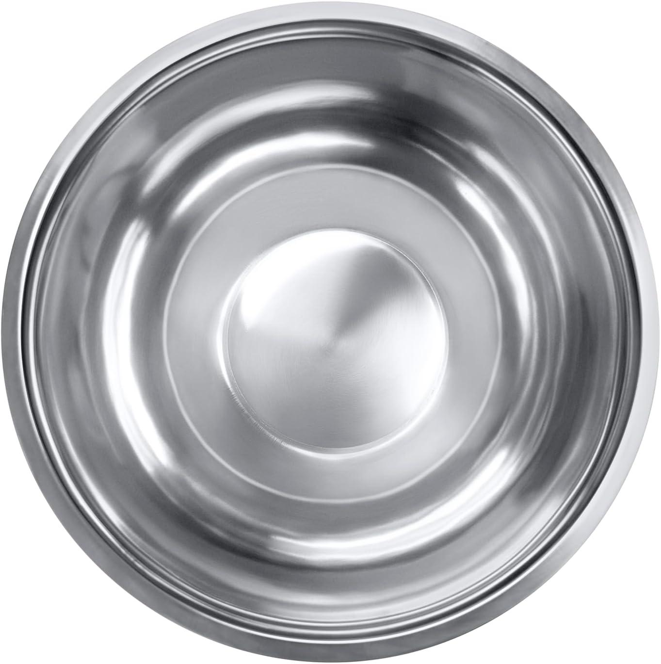 Great Credentials 8 Quart, Set of 2, Multi Use Mixing Bowl, Stainless Steel, Professional Chef, Commercial Kitchen, 13.25 Inches Diameter, Flat Base