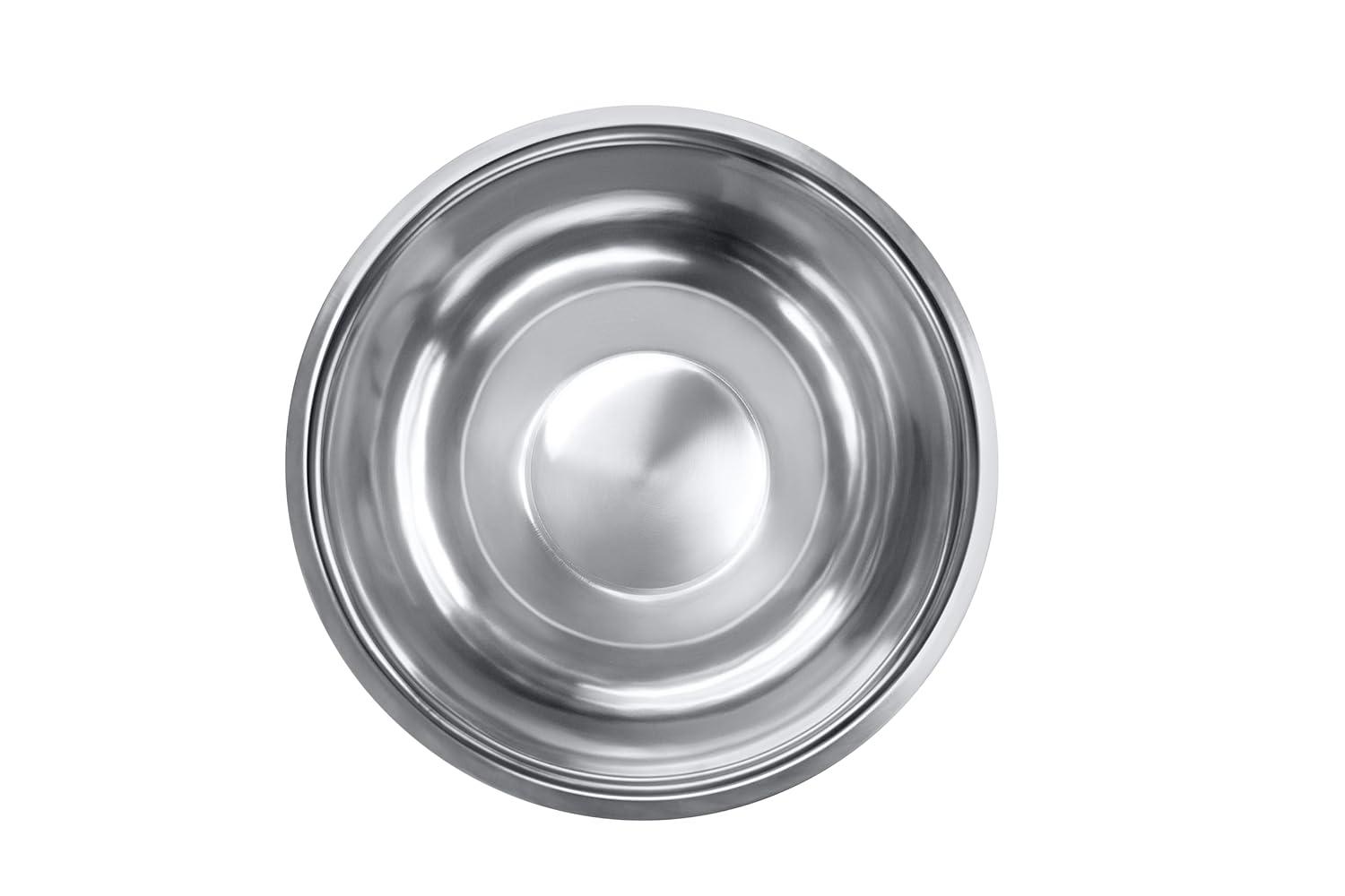 Great Credentials 8 Quart, Set of 2, Multi Use Mixing Bowl, Stainless Steel, Professional Chef, Commercial Kitchen, 13.25 Inches Diameter, Flat Base