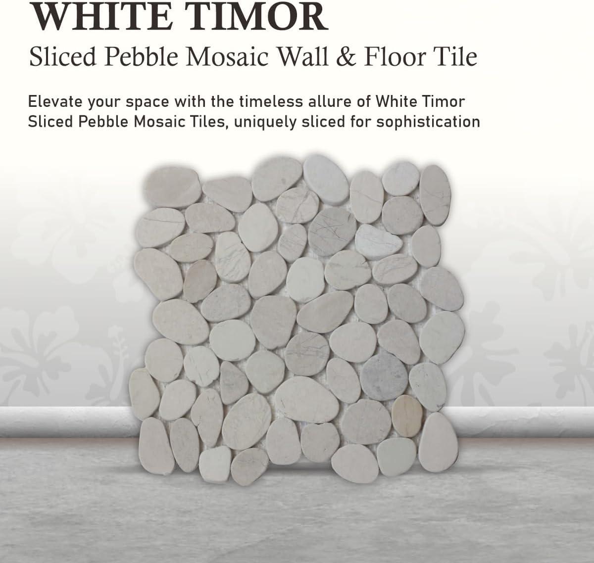 Hawaii 12" x 12" Natural Stone Pebbles Mosaic Wall & Floor Tile