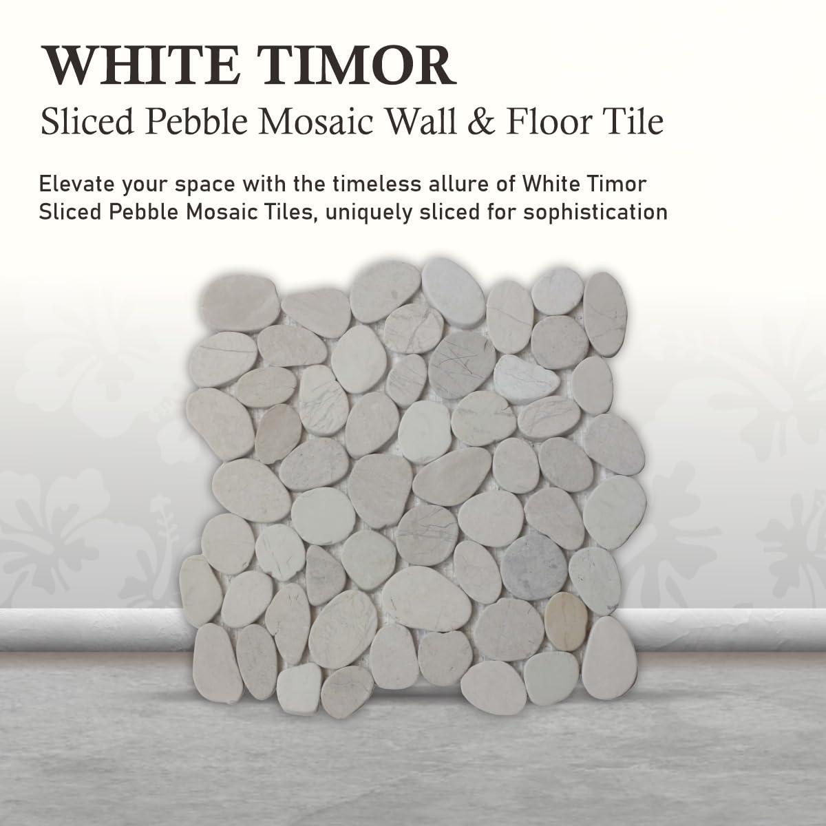 Hawaii 12" x 12" Natural Stone Pebbles Mosaic Wall & Floor Tile