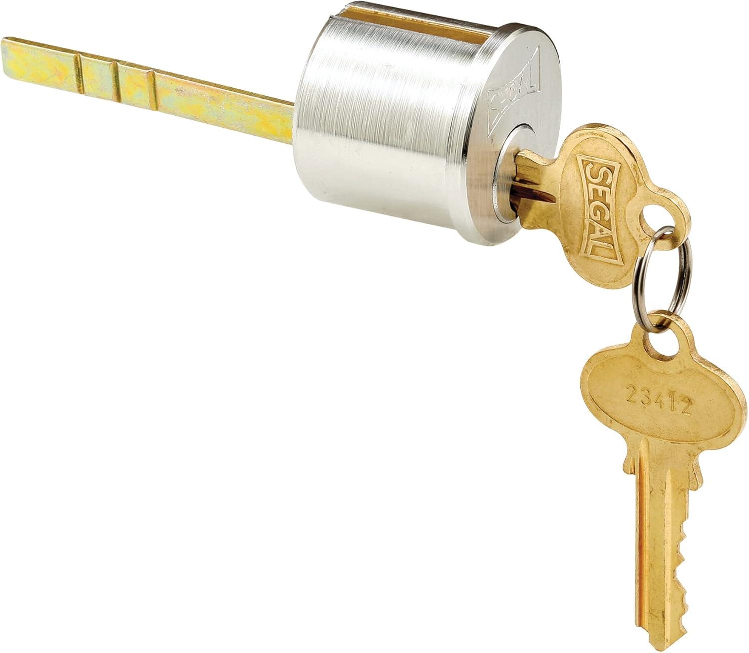 Brushed Brass Segal Lock Cylinder with Keys