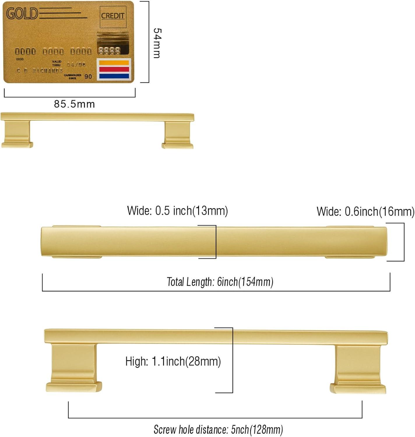 Brushed Brass 8" Transitional Cabinet Bar Pulls with Mounting Hardware