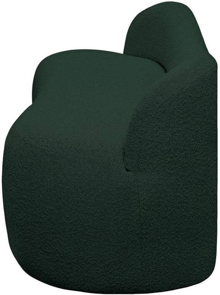 Meridian Furniture Flair Green Boucle Fabric Bench