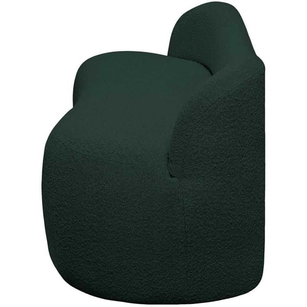 Meridian Furniture Flair Green Boucle Fabric Bench
