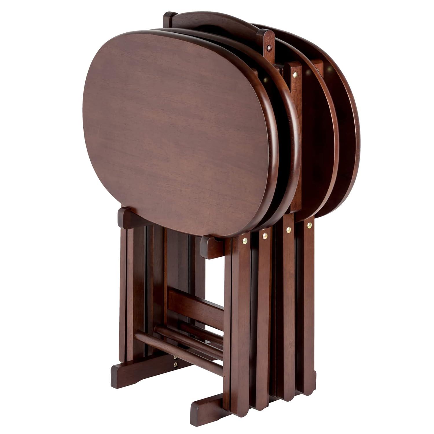 5pc Nathan Snack Table Set In Cappuccino Brown - Winsome