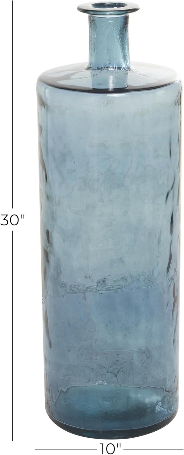 DecMode 17" Handmade Spanish Light Blue Recycled Glass Vase