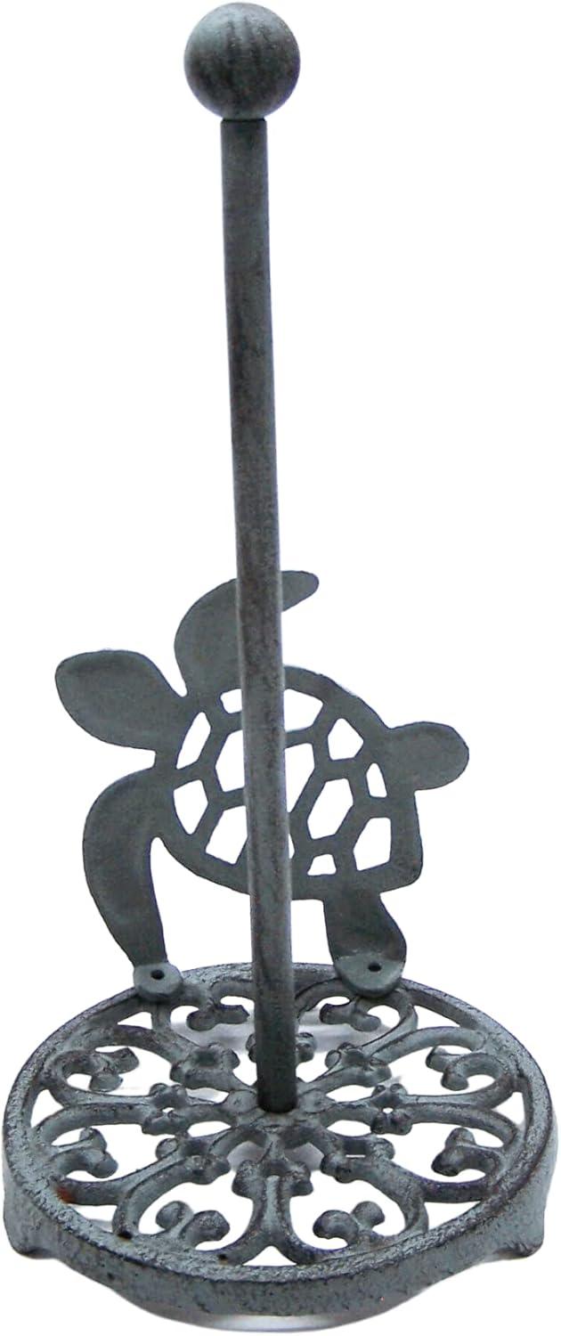 Sea Turtle Paper Towel Holder, Nautical Kitchen Accessories, Freestanding Countertop Organization, 13 Inches