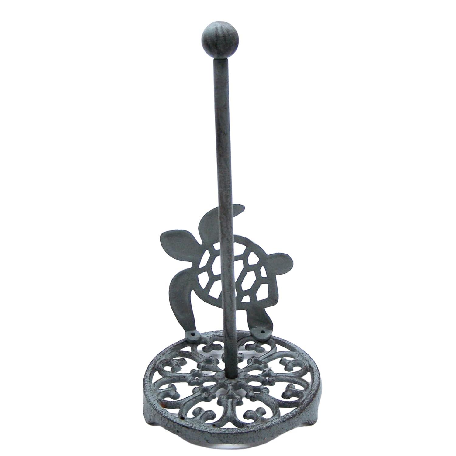 Sea Turtle Paper Towel Holder, Nautical Kitchen Accessories, Freestanding Countertop Organization, 13 Inches