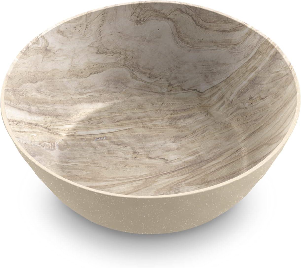 Desert Wood Patterned Melamine Low Bowls, 7.5", Set of 6