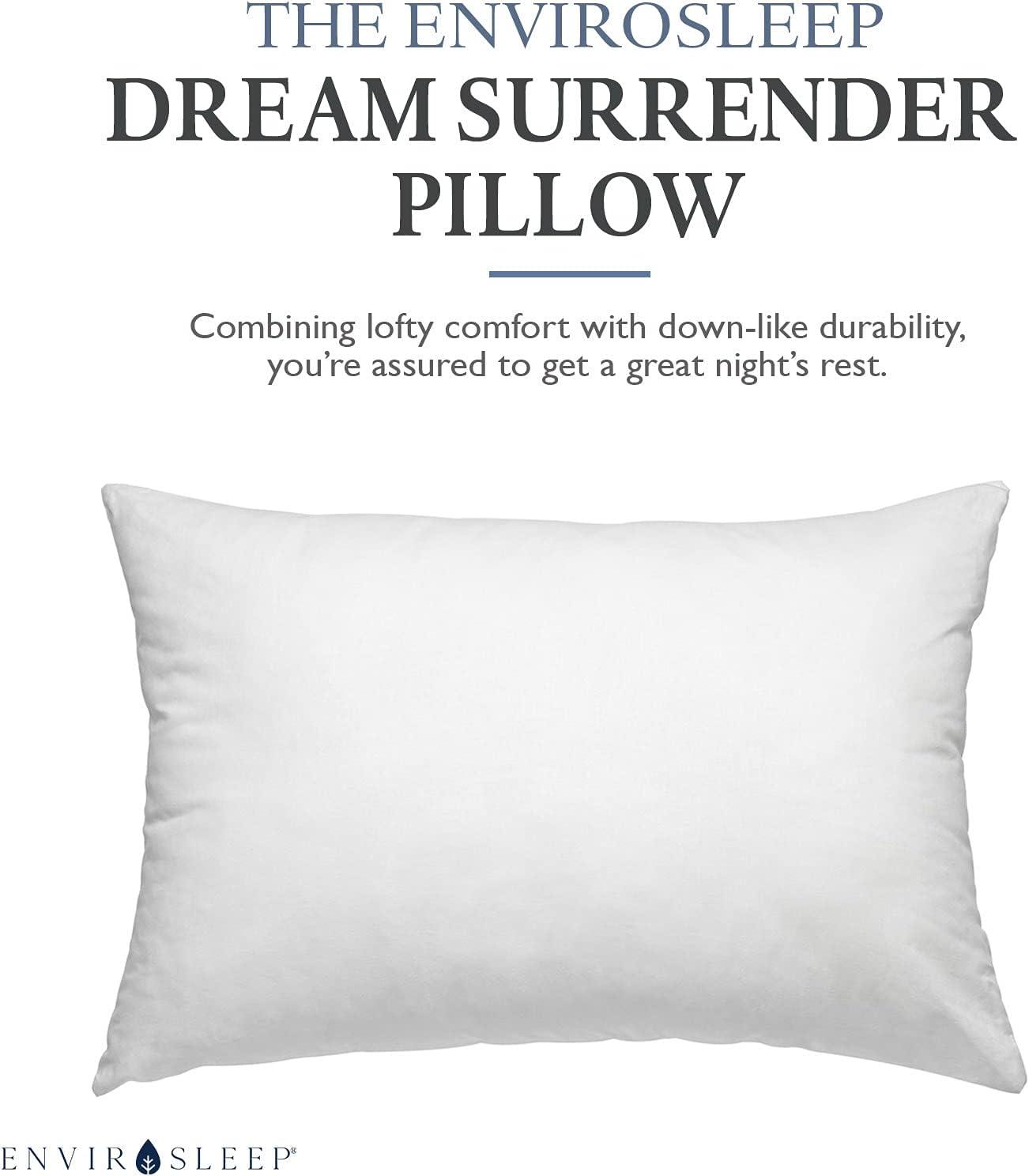 Hypoallergenic White Polyester and Cotton Bed Pillow Set
