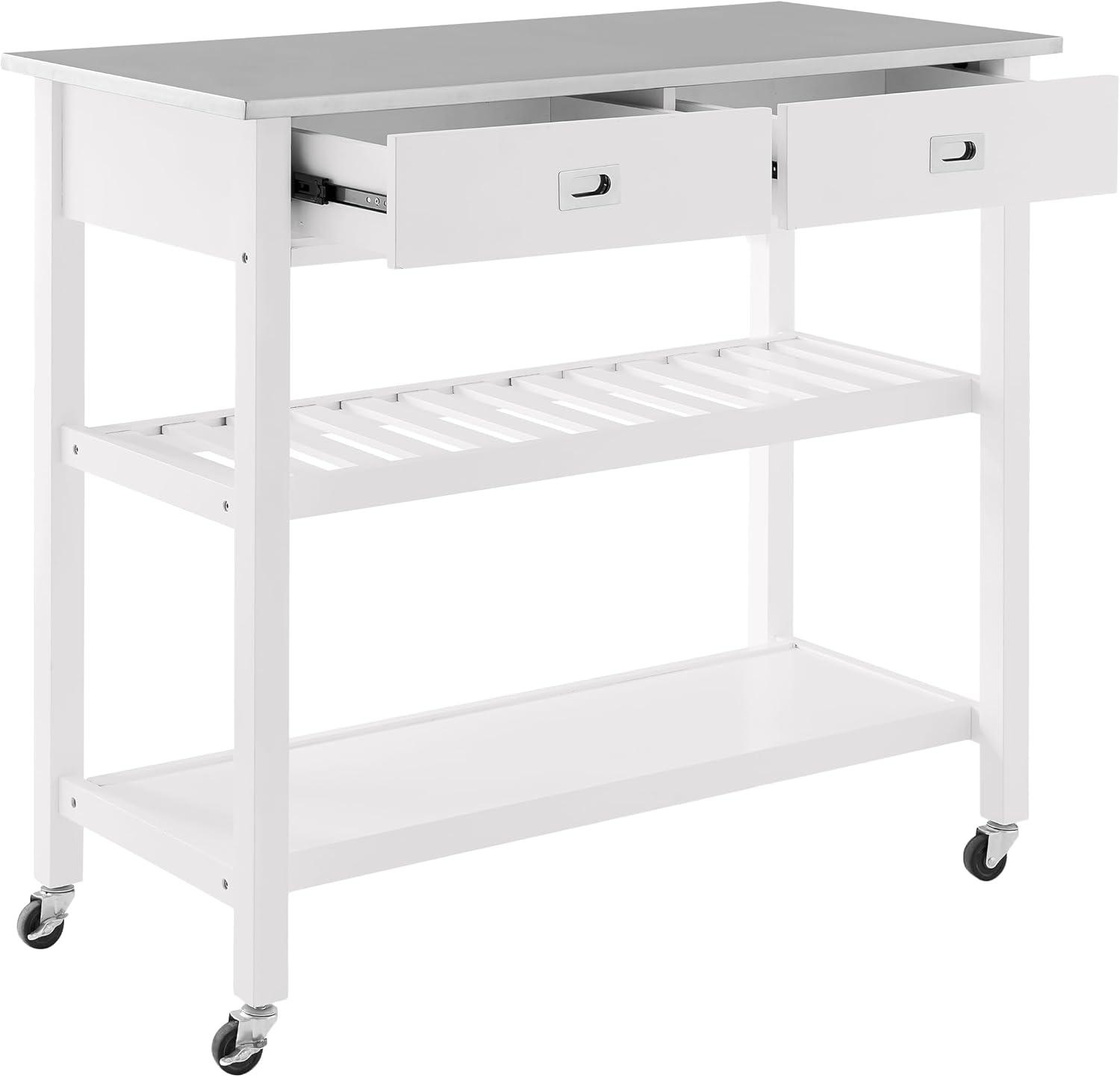 Chloe Stainless Steel Top Kitchen Island Cart - Crosley