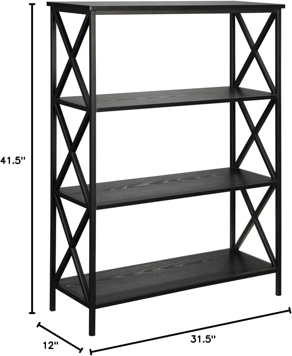 Convenience Concepts Tucson 4-Tier Bookcase, Black