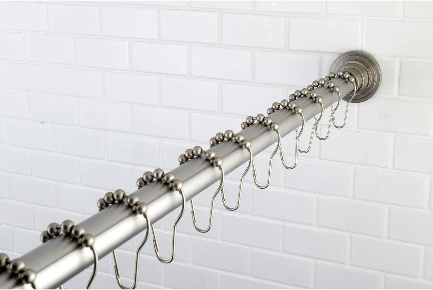 Kingston Brass Kingston Brass Edenscape 60-Inch to 72-Inch Adjustable Shower Curtain Rod with Rings Combo